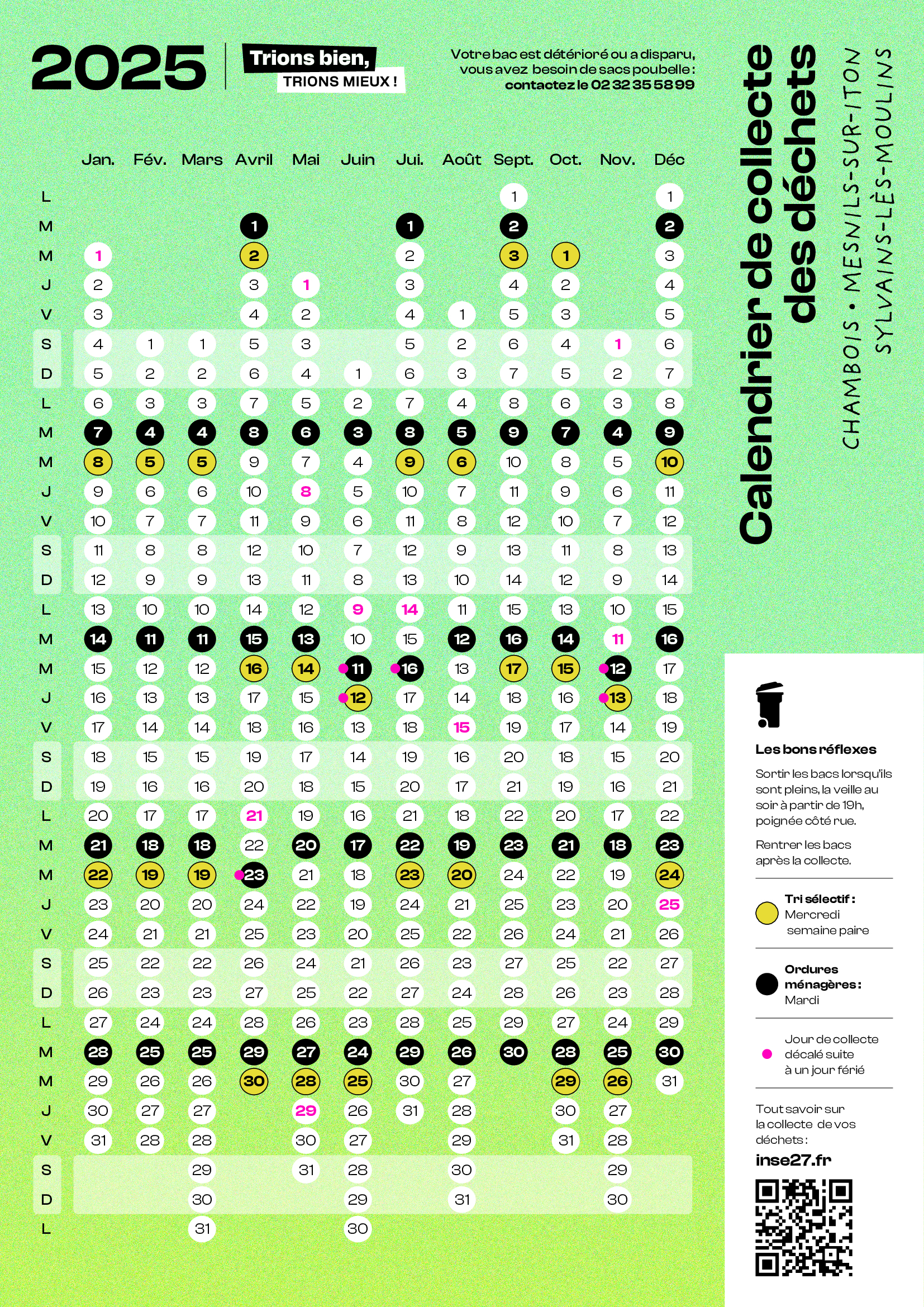 Calendrier de collecte des déchets